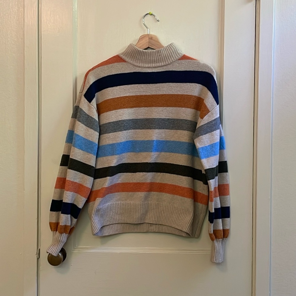 St. John’s Bay Sweater Knit Multicolored Mock Neck - Women’s Large
